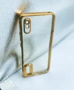 Redmi 9A/9i/9AT Clear Case [CD Chrome] - Golden Edge, Camera Protection, Transparent