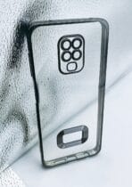 Redmi Note 9S/Redmi Note 9 Pro/Redmi Note 9 Pro Max back cover CD Chrome transparent with camera lens protection black edge