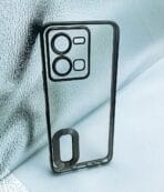 Vivo Y35 back cover CD Chrome transparent with camera lens protection black edge