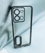 Vivo Y35 back cover CD Chrome transparent with camera lens protection black edge