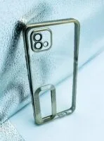 Realme C20/C11 2021 back cover CD Chrome transparent with camera lens protection silver edge