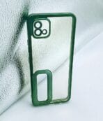Realme C20/C11 2021 back cover CD Chrome transparent with camera lens protection green edge