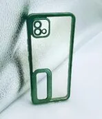 Realme C20/C11 2021 back cover CD Chrome transparent with camera lens protection green edge