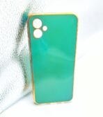 Samsung Galaxy F14 5G Back Cover 6d Chrome With Camera Lens Protection Green Colour Golden Edge