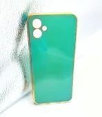 Samsung Galaxy F14 5G Back Cover 6d Chrome With Camera Lens Protection Green Colour Golden Edge