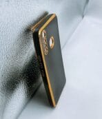 Vivo Y19 Back Cover 6d Chrome With Black Colour Golden Edge - Image 2