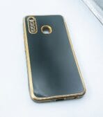 Vivo Y19 Back Cover 6d Chrome With Black Colour Golden Edge - Image 3