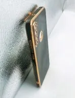 Redmi Note 8 Back Cover 6d Chrome Black Colour Golden Edge - Image 2
