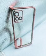 Vivo Y33S/Y21 2021/T1X 4G Back Cover Cd Chrome With Pink Edge
