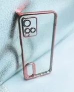 Vivo Y33S/Y21 2021/T1X 4G Back Cover Cd Chrome With Pink Edge