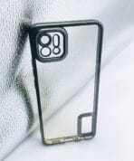Oppo A16K Back Cover CD Chrome Transparent With Camera Lens Protection Black Edge
