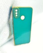 Realme 3 PRO Back Cover 6D Chrome Green Colour Golden Edge.