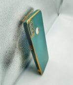 Realme 3 PRO Back Cover 6D Chrome Green Colour Golden Edge. - Image 2