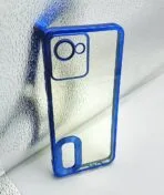 Realme C30/C30S Back Cover CD Chrome Transparent With Camera Lens Protection Blue Edge
