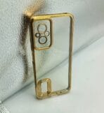 Redmi 11 Prime 4G Back Cover CD Chrome Transparent Golden Edge