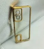Redmi 11 Prime 4G Back Cover CD Chrome Transparent Golden Edge