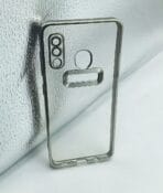 Samsung A30/A20/A205/A305/M10S Back Cover CD Chrome Transparent With Camera Lens Protection Silver Edge