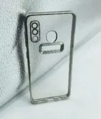 Samsung A30/A20/A205/A305/M10S Back Cover CD Chrome Transparent With Camera Lens Protection Silver Edge