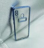 Samsung A30/A20/A205/A305/M10S Back Cover CD Chrome Transparent With Camera Lens Protection blue Edge