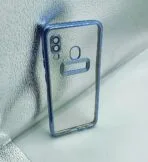 Samsung A30/A20/A205/A305/M10S Back Cover CD Chrome Transparent With Camera Lens Protection blue Edge