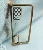 Realme 8 5G/9 5G Back Cover CD Chrome Transparent With Camera Lens Protection Golden Edge