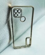 Oppo A15 Back Cover CD Chrome Transparent With Camera Lens Protection Golden Edge