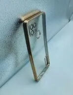 Oppo A15 Back Cover CD Chrome Transparent With Camera Lens Protection Golden Edge - Image 2