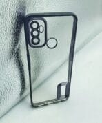 Oppo A53/A33 4G Back Cover CD Chrome Transparent With Camera Lens Protection Black Edge