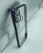 Oppo A53/A33 4G Back Cover CD Chrome Transparent With Camera Lens Protection Black Edge - Image 2