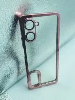 Realme 10 Pro 5G Back Cover CD Chrome Transparent With Camera Lens Protection Pink Edge