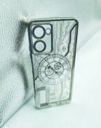 Realme 10 Pro 5G Back Cover Clock Design With Camera Lens Protection Silver Edge