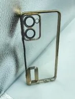 Realme 10 4G Back Cover CD Chrome Transparent With Camera Lens Protection Golden Edge - Image 2