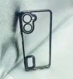 Realme 10 4G Back Cover CD Chrome Transparent With Camera Lens Protection Black Edge