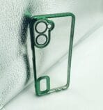 Realme 10 4G Back Cover CD Chrome Transparent With Camera Lens Protection Green Edge