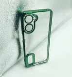 Realme 10 4G Back Cover CD Chrome Transparent With Camera Lens Protection Green Edge