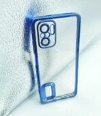 Redmi Note 10 4G/Redmi Note 11 SE/Redmi Note 10S 4G Back Cover CD Chrome Transparent With Camera Lens Protection Blue Edge