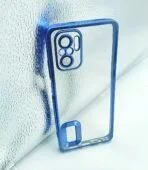 Redmi Note 10 4G/Redmi Note 11 SE/Redmi Note 10S 4G Back Cover CD Chrome Transparent With Camera Lens Protection Blue Edge