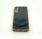 Samsung Galaxy A14 Back Cover 6D Chrome Black Colour Golden Edge - Image 3