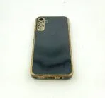 Samsung Galaxy A14 Back Cover 6D Chrome Black Colour Golden Edge - Image 3