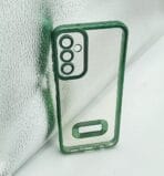 Samsung Galaxy A14 Back Cover CD Chrome Transparent With Camera Lens Protection Green Edge