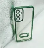 Samsung Galaxy A14 Back Cover CD Chrome Transparent With Camera Lens Protection Green Edge