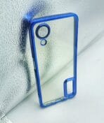 Oppo A17K Back Cover CD Chrome Transparent With Camera Lens Protection Blue Edge