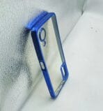Oppo A17K Back Cover CD Chrome Transparent With Camera Lens Protection Blue Edge - Image 2