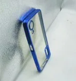 Oppo A17K Back Cover CD Chrome Transparent With Camera Lens Protection Blue Edge - Image 2