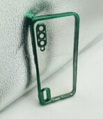 Mi A3 Back Cover CD Chrome Transparent With Camera Lens Protection Green Edge