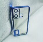 Infinix HOT 20 Play Back Cover CD Chrome Transparent With Camera Lens Protection Blue Edge