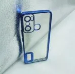 Infinix HOT 20 Play Back Cover CD Chrome Transparent With Camera Lens Protection Blue Edge