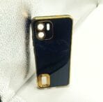 Mi A1 Back Cover 6D Chrome Black Colour Golden Edge