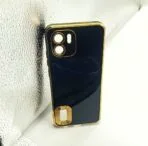 Mi A1 Back Cover 6D Chrome Black Colour Golden Edge
