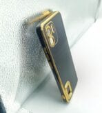 Mi A1 Back Cover 6D Chrome Black Colour Golden Edge - Image 2